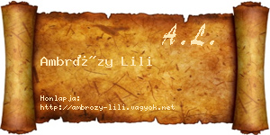 Ambrózy Lili névjegykártya